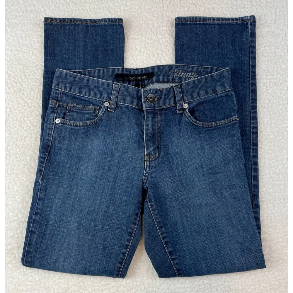 CALVIN KLEIN JEANS • Dark Wash Skinny Jeans, 6P - Picture 3 of 10